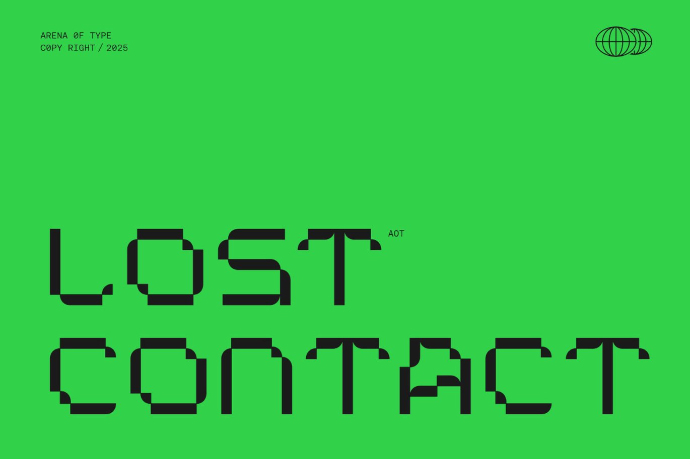 AOT Lost Contact - Contemporary Pixel Font Preview
