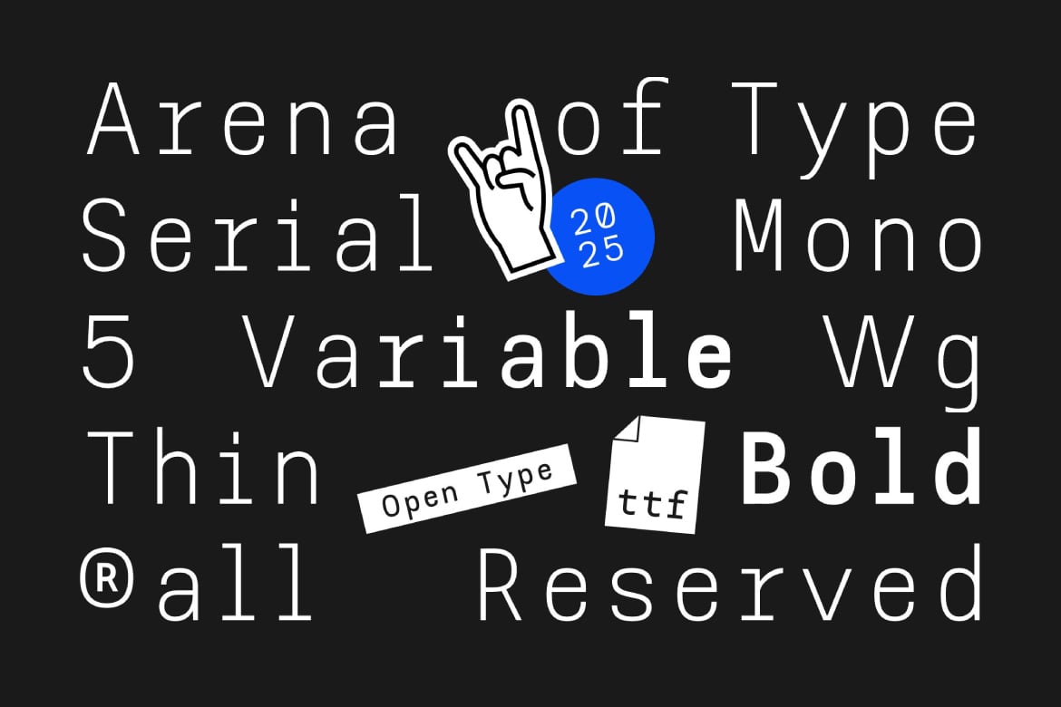 AOT Serial Mono - Modern And Clean Monospace Font Character Map
