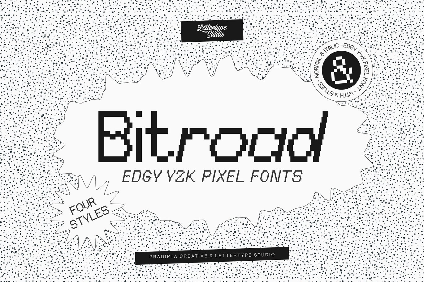 Bitroad Edgy Y2K Pixel Font Preview