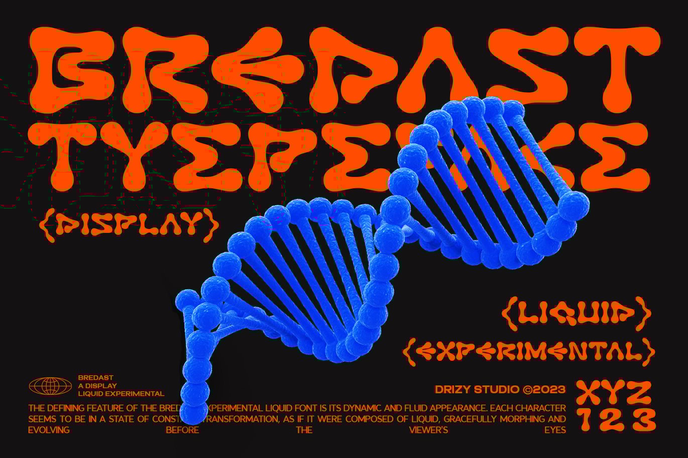 Bredast - Experimental Liquid Font Sample