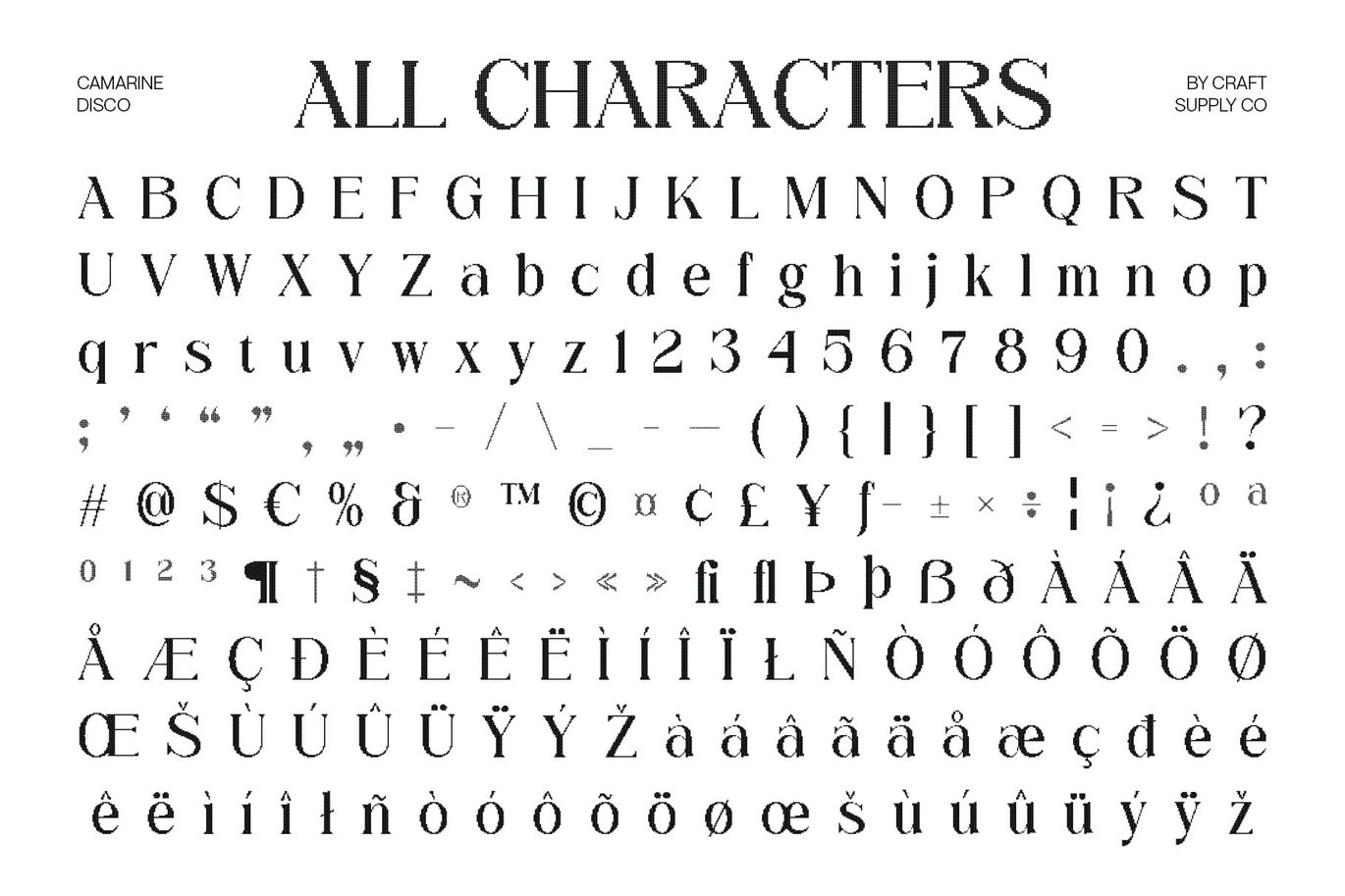 Camarine Disco Font Sample