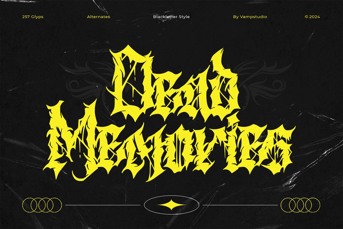 Dead Memories – Extreme Blackletter Display Font Sample
