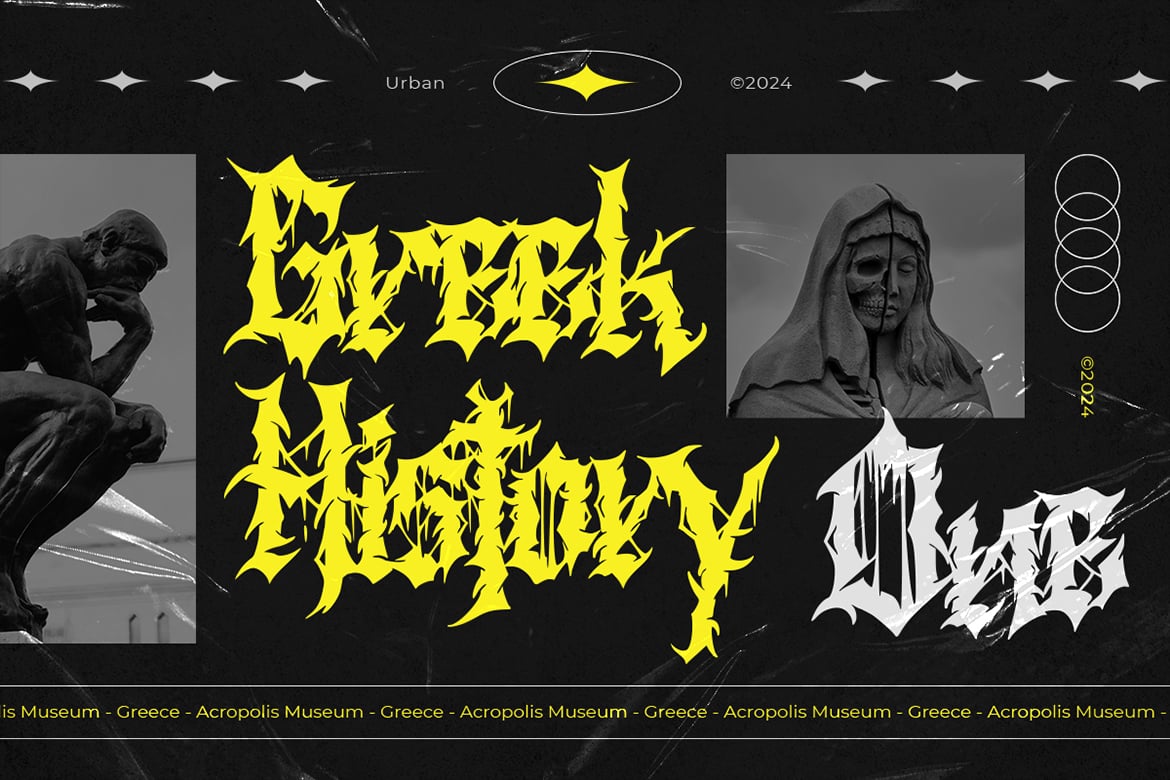 Dead Memories – Extreme Blackletter Display Font Character Map