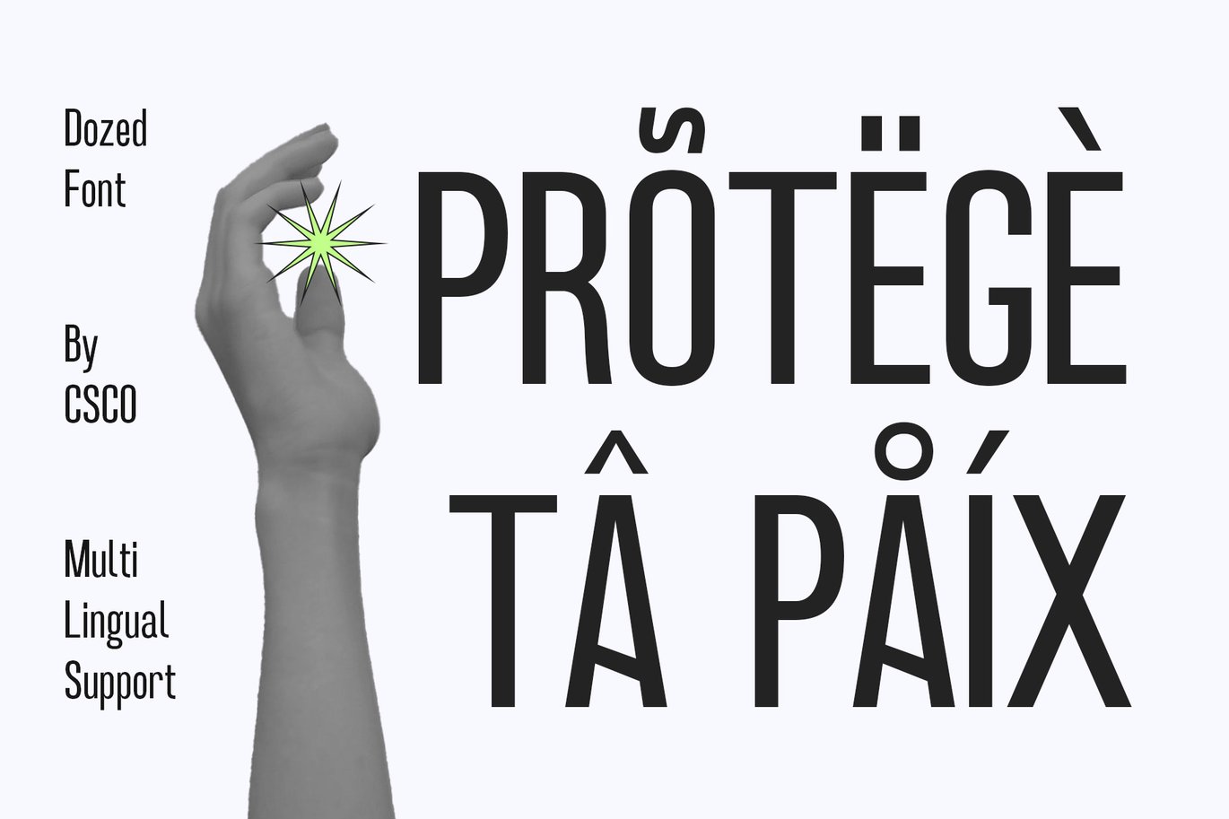 Dozed – Condensed Sans Serif Font Character Map