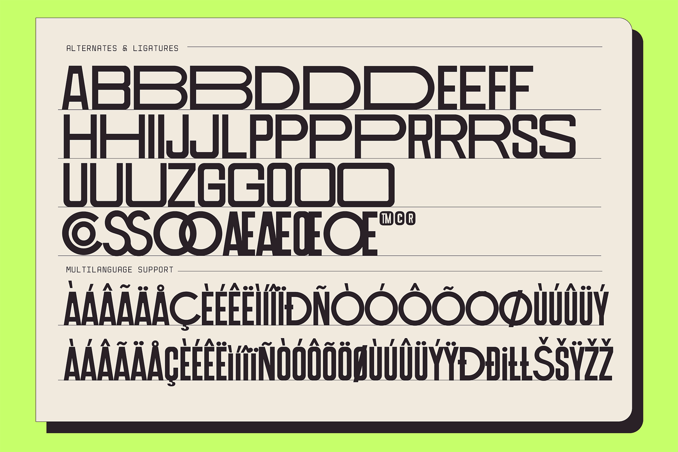 Foun - Modern Retro Condensed 01 Font Sample