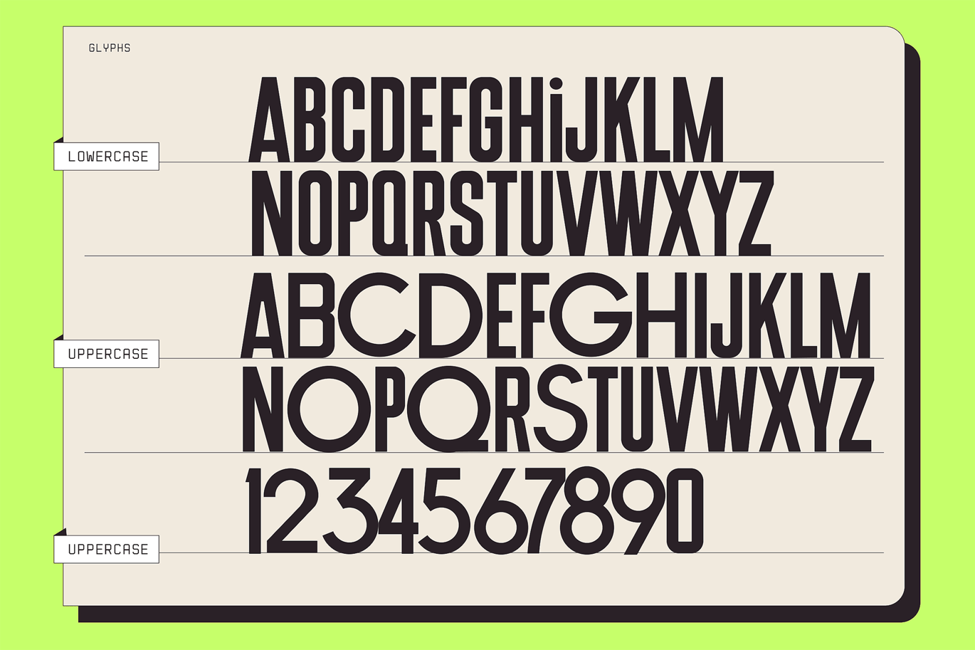 Foun - Modern Retro Condensed 01 Font Character Map