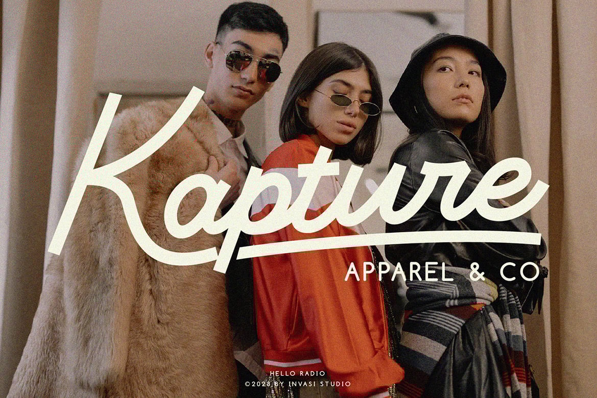 Hello Radio - Vintage Monoline Script Font Character Map