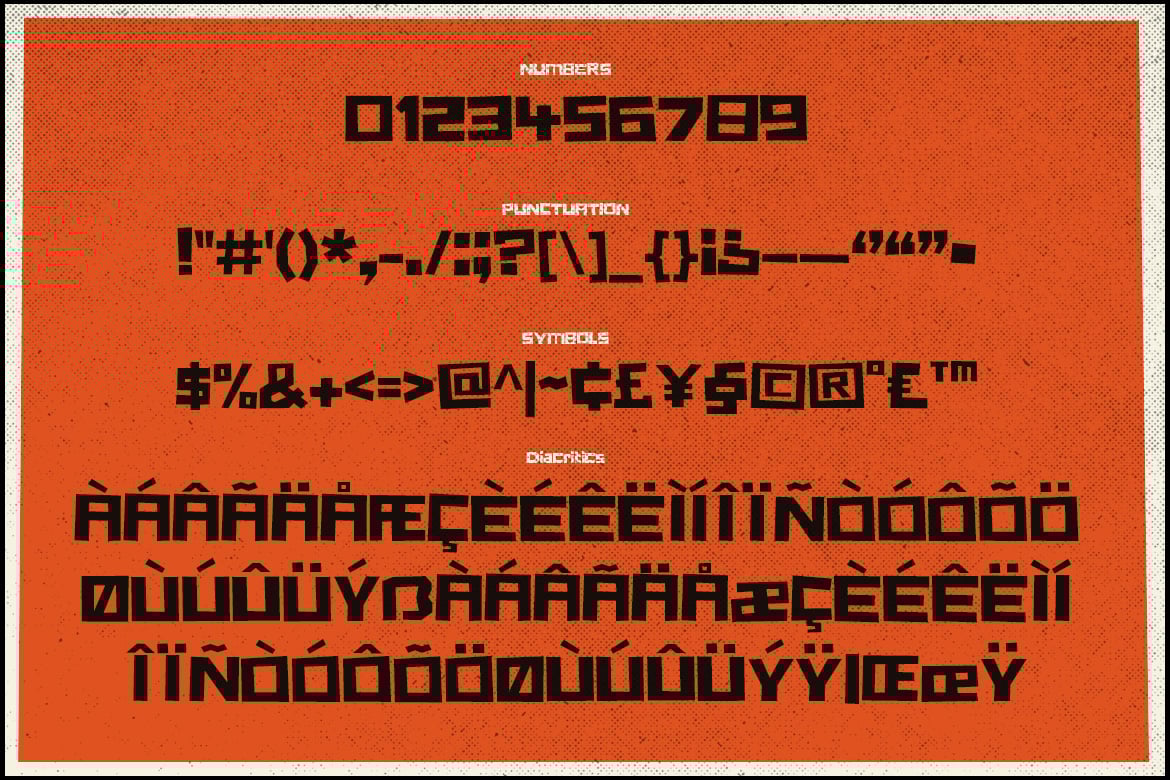 Hitchcut Font Character Map