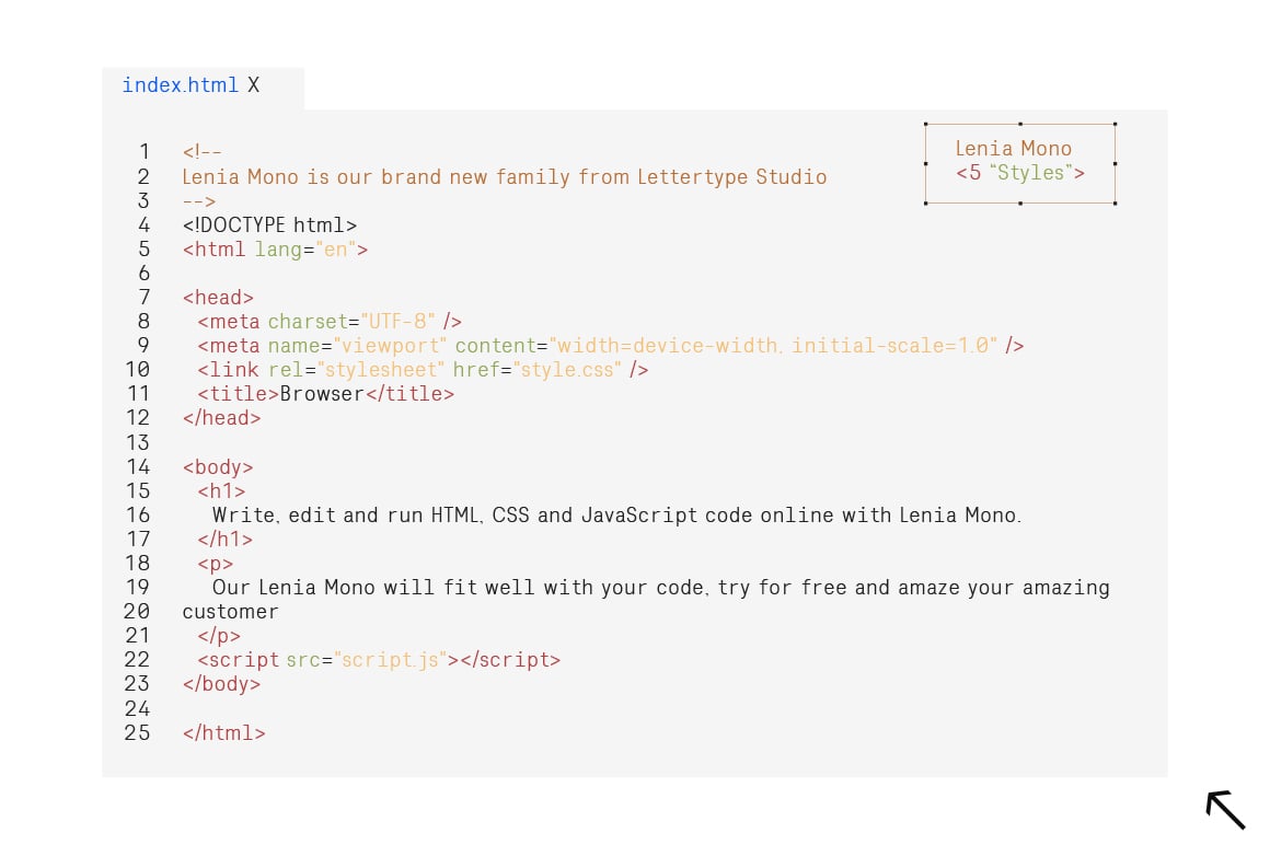 Lenia Mono a Geometric Monospace Sans Serif Family Font Sample
