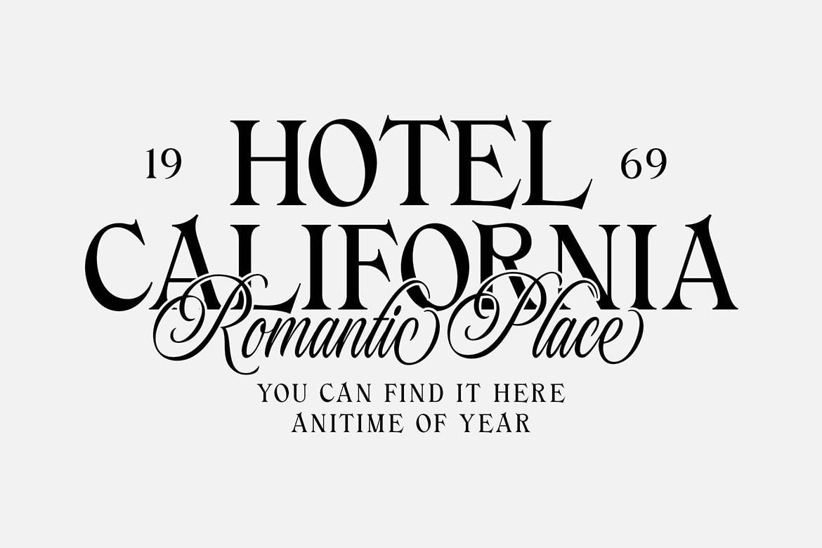 Malibu Sunday an Elegant Stylish Font Combination Font Character Map