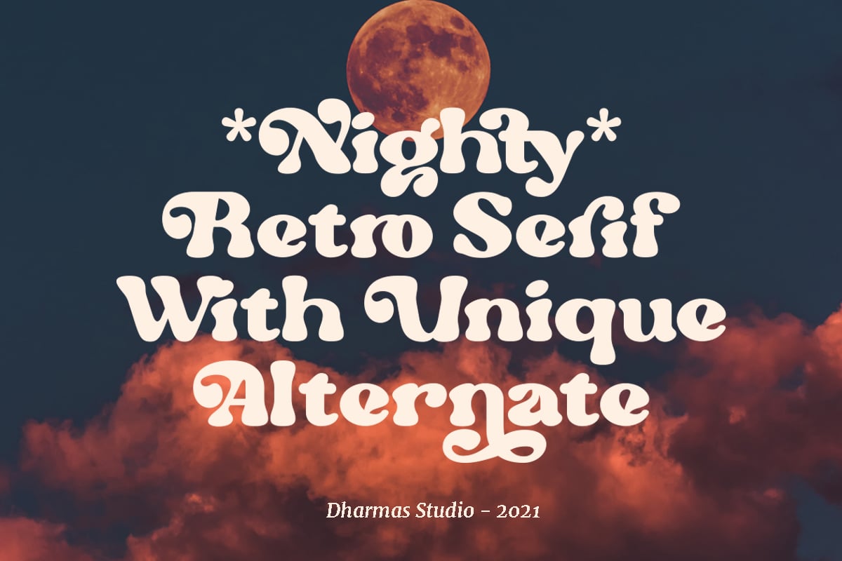 Nighty - Modern Retro Font Sample