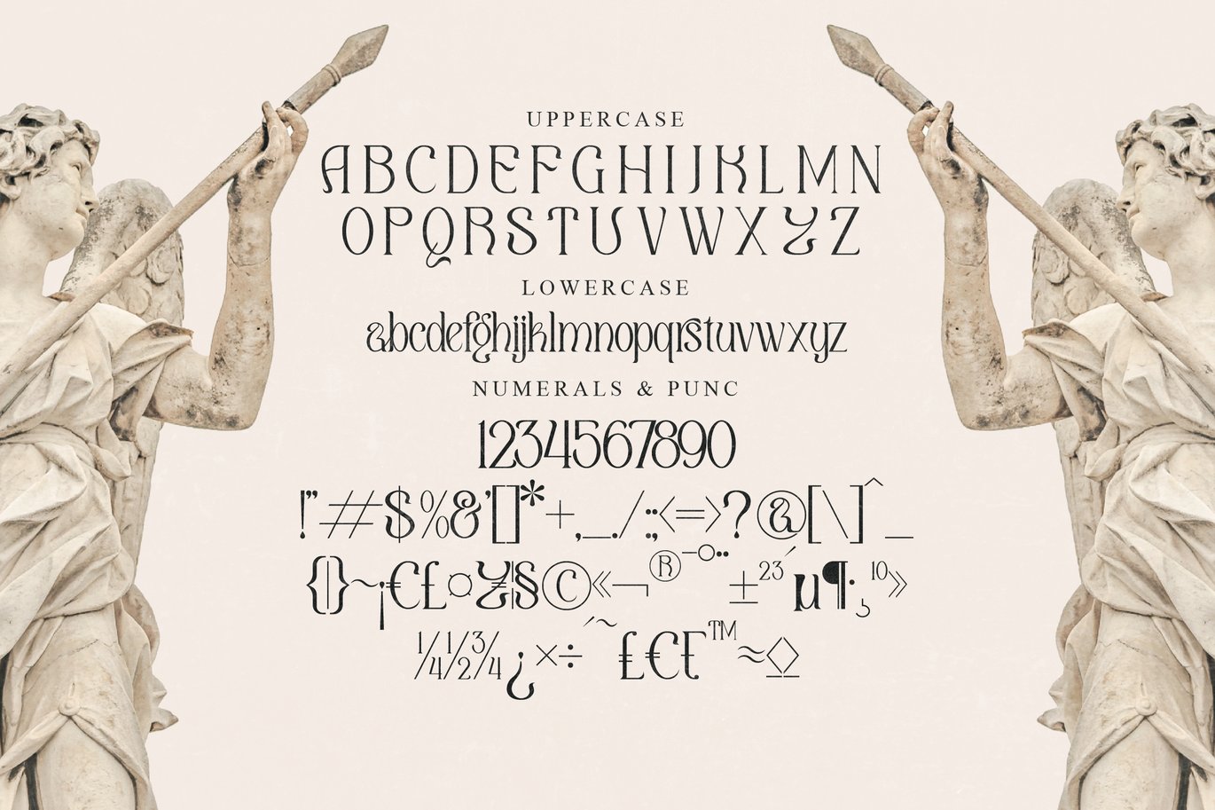 Qaugherty Stylish Serif Font Character Map