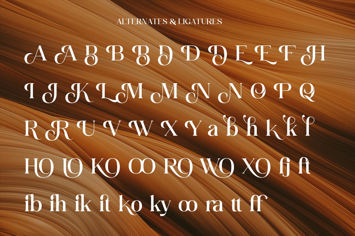 Rintik - Modern Elegant Stylistic Logo Serif Font Sample