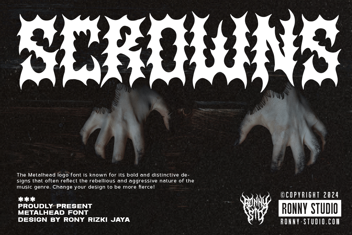 Scrowns - Metalhead Font - Thumbnail