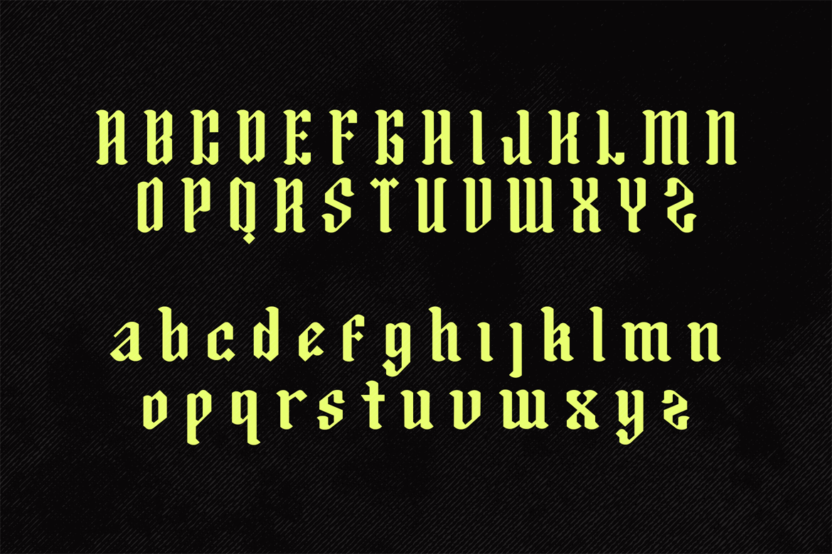Shadows - Vintage Gothic Blackletter Typeface Font Character Map