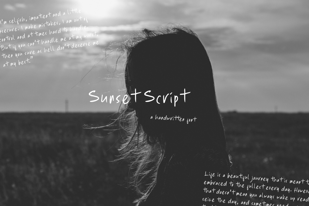 Sunset Script - Handwritten Font Character Map