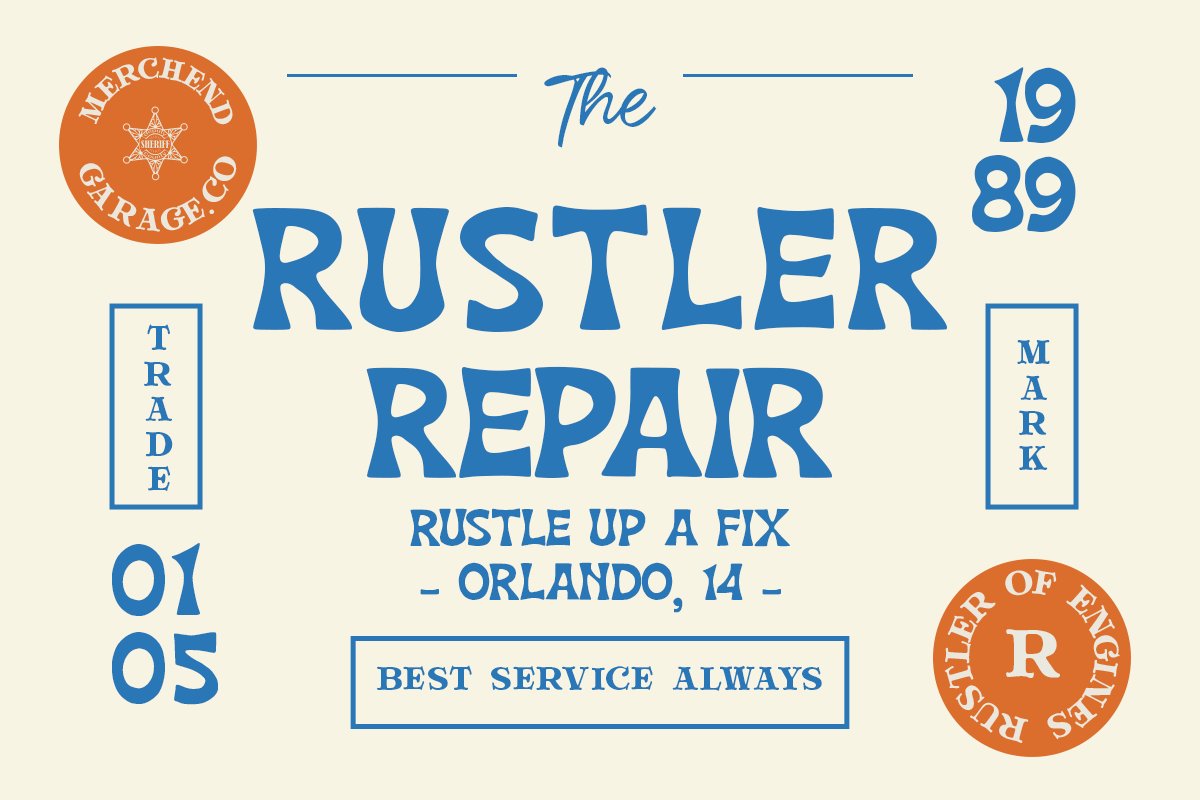 Western Font - Reatro Retro Font Character Map