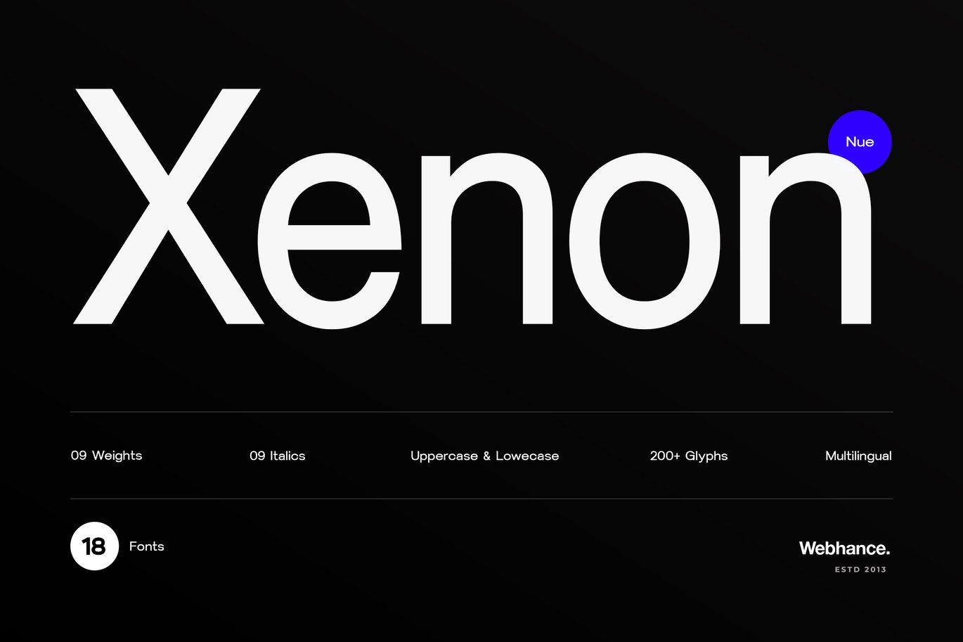 Xenon Nue - A premium sans-serif font family Font Preview