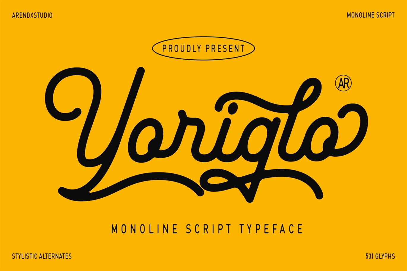 Yoriglo - Monoline Script Font Preview