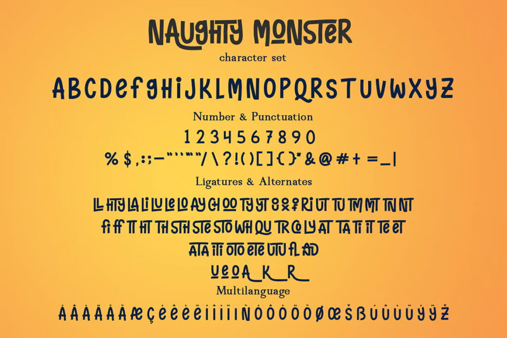 Naughty-monster-font