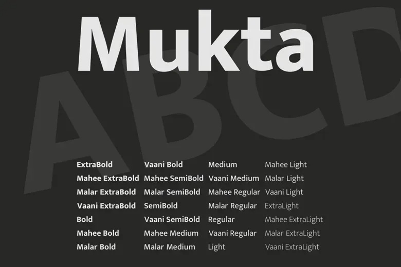 Mukta Font Family