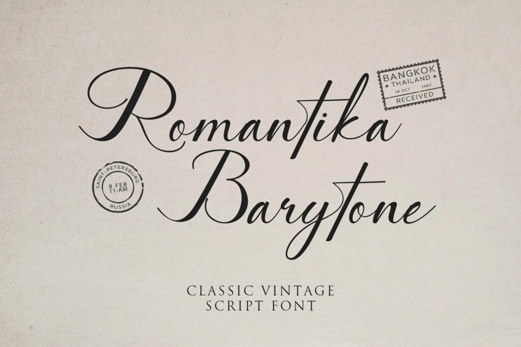 Romantika Barytone Classic Vintage Script Font
