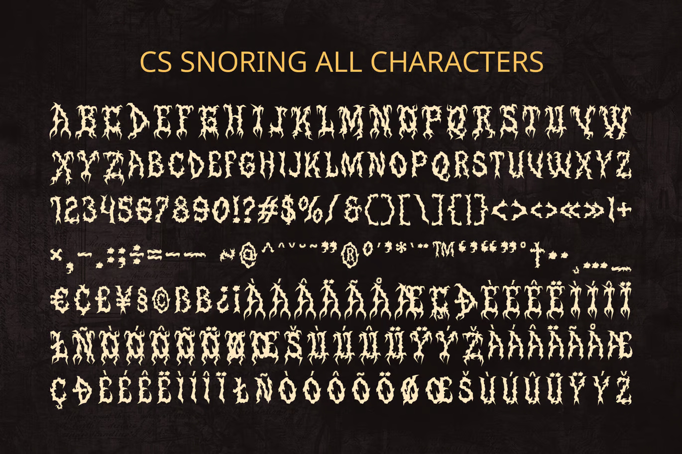 Snoring Black Metal Font