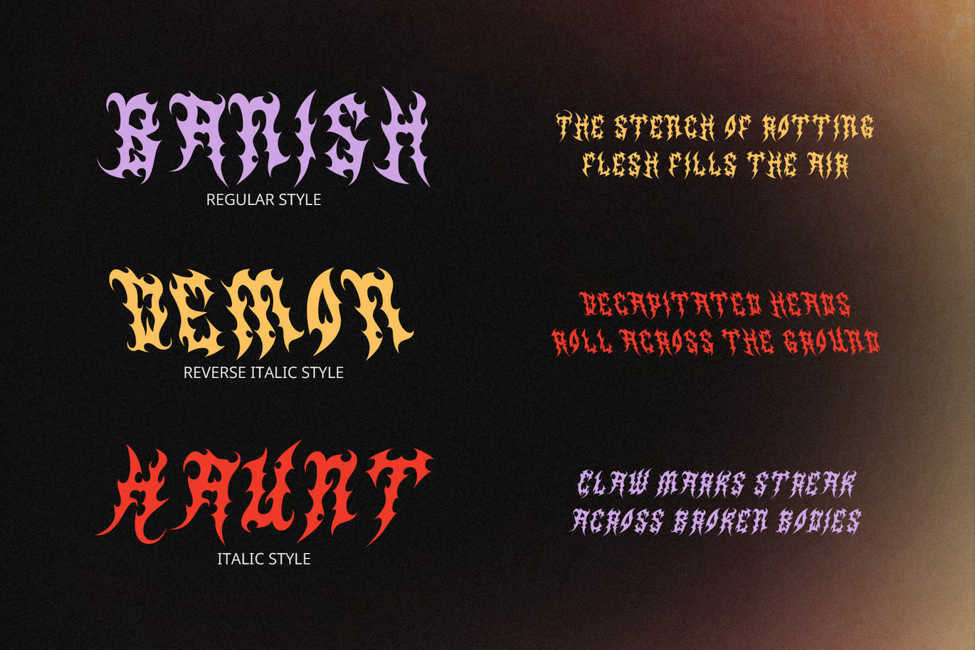 Spooky – Black Metal Font