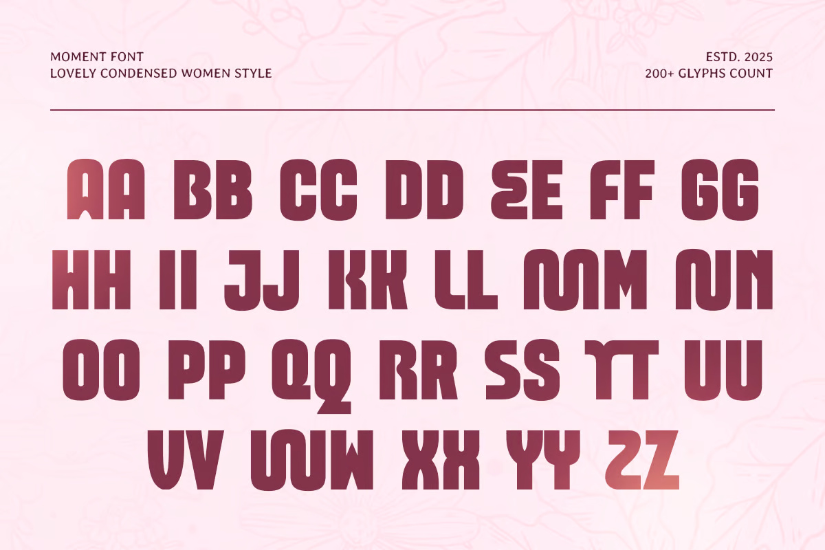 Moment - Lovely Condensed Women Font
