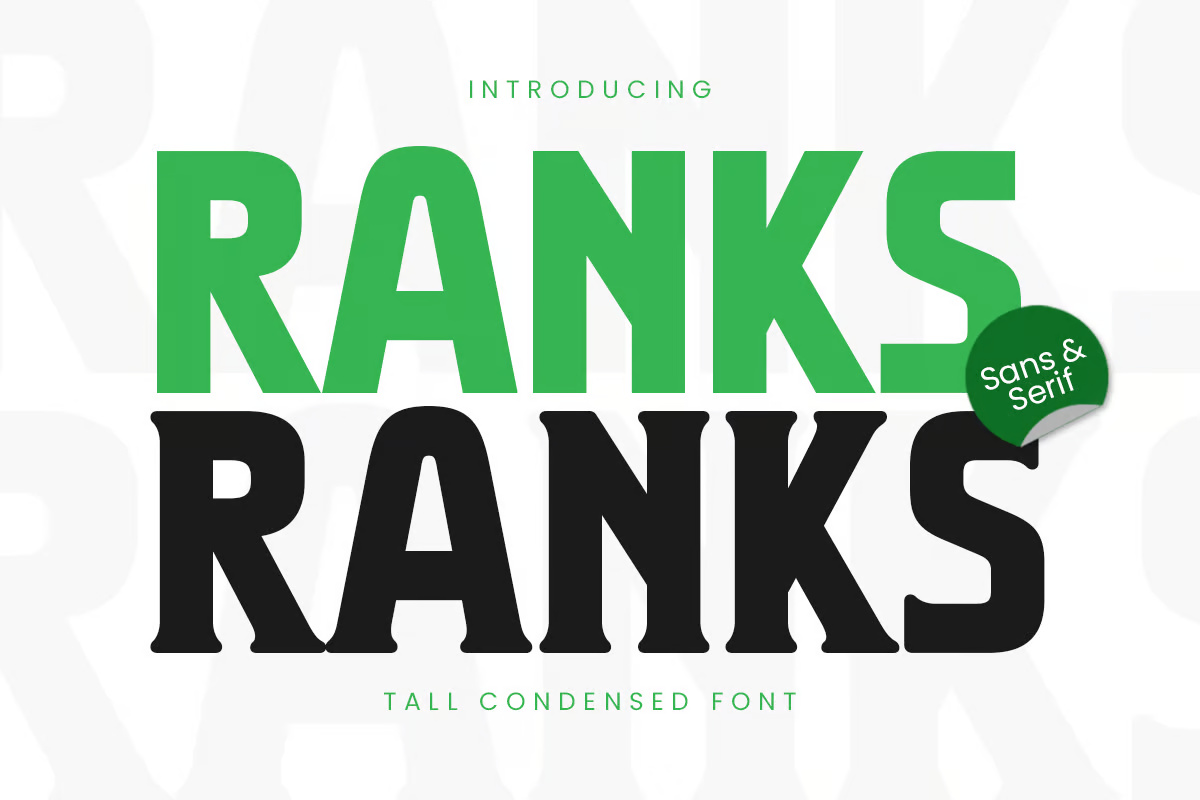 Ranks - Tall Condensed Font