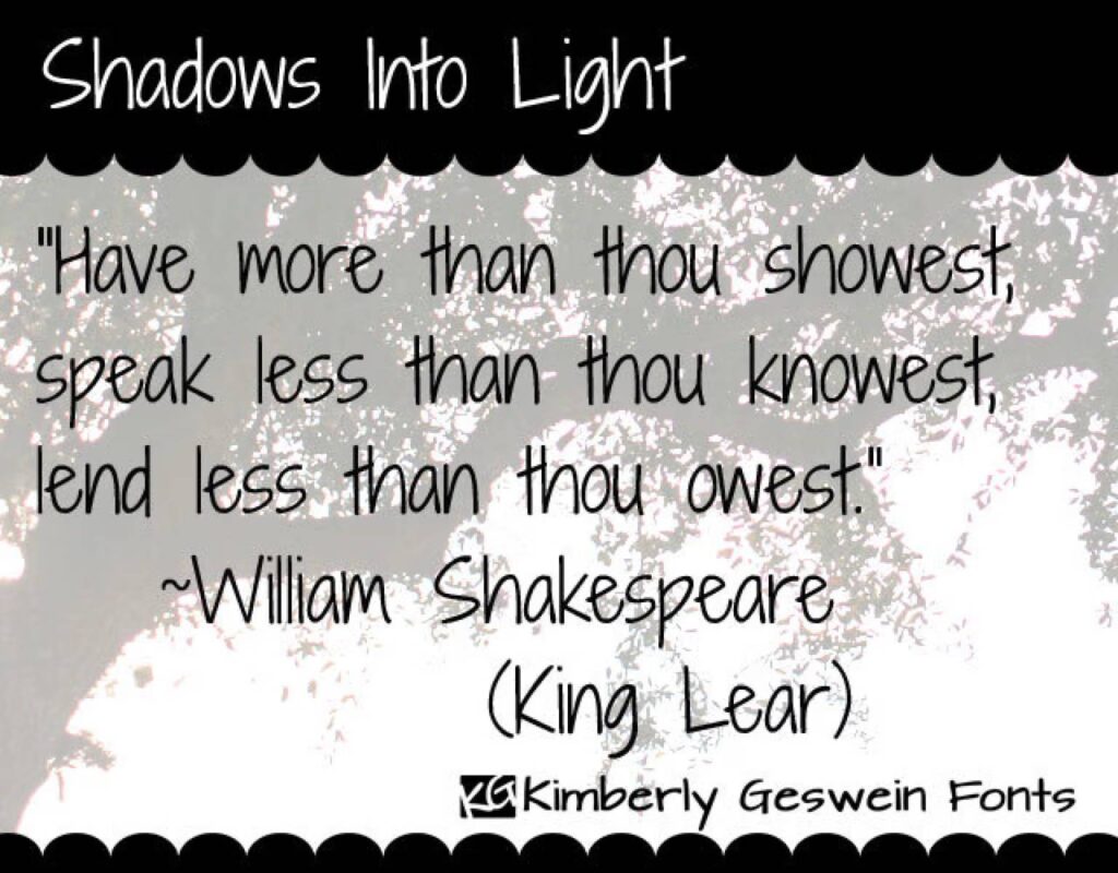 Shadows Into Light Font