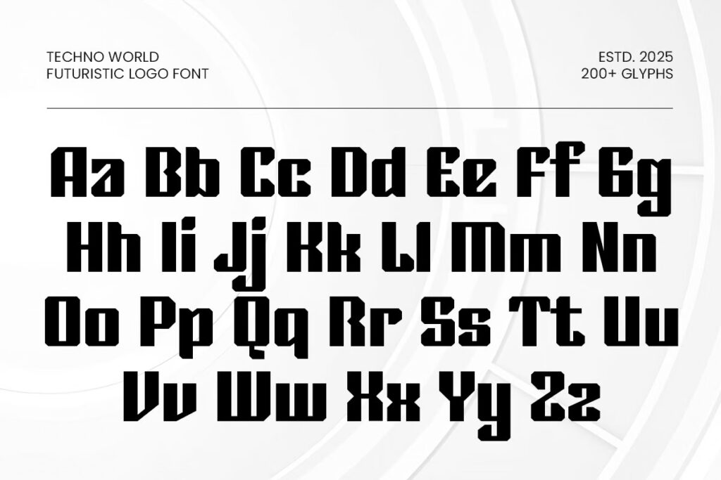 Techno World - Futuristic Logo Font