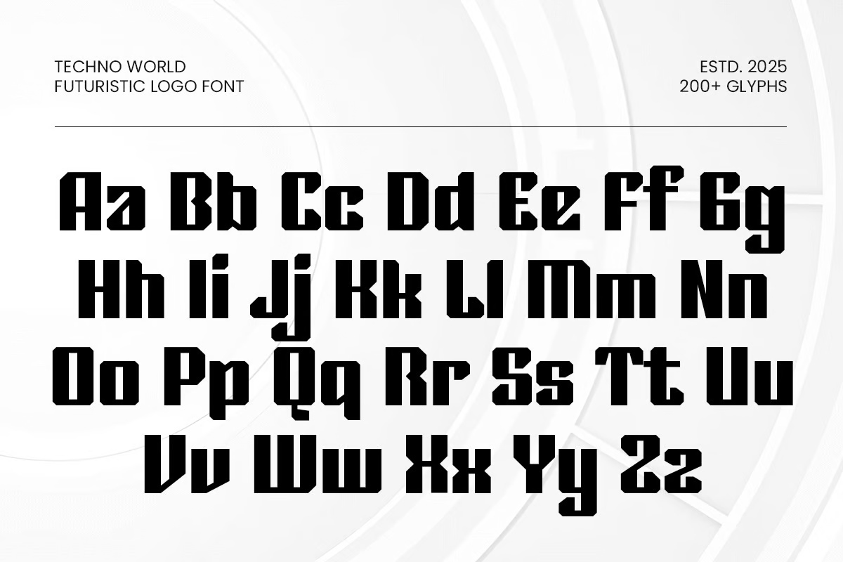 Techno World - Futuristic Logo Font