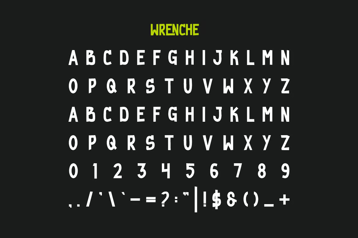 Wrenche - Adventure & Outdoor Font
