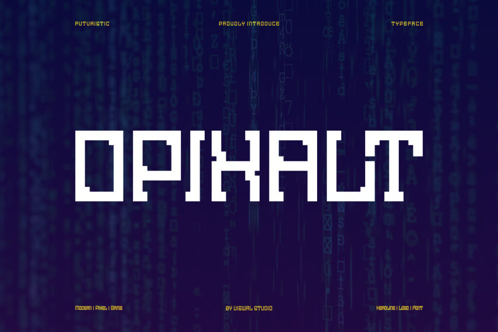 Opixalt Modern Pixel Logo Font