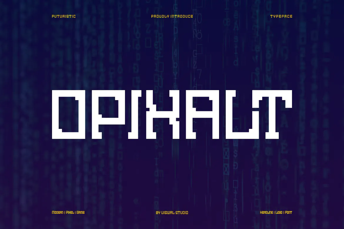 Opixalt Modern Pixel Logo Font