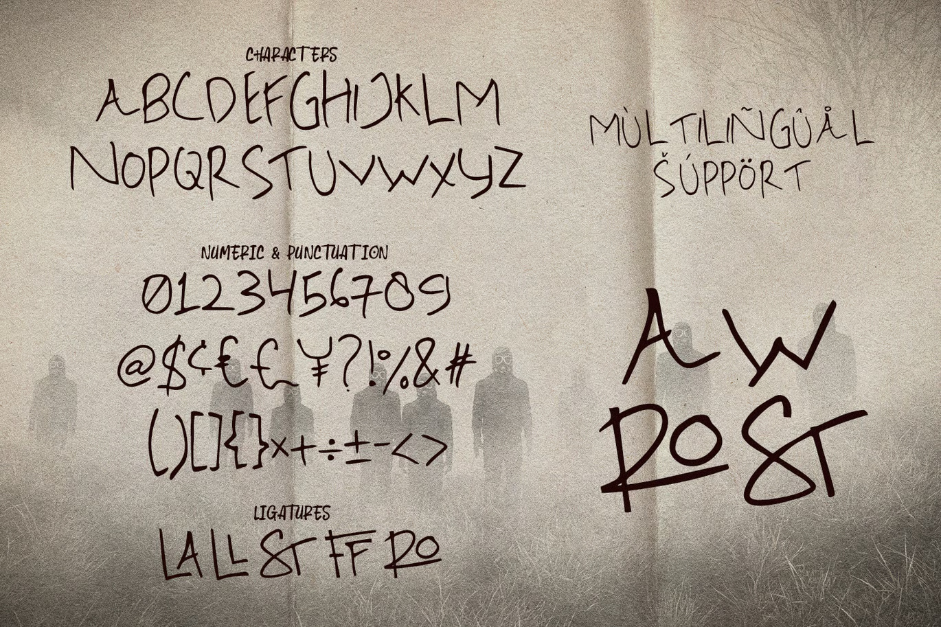 Awrost Handwritten Horror Display Font
